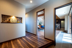 外干し専用のタイルデッキがある家（群馬県前橋市）