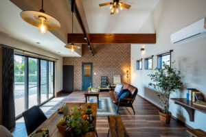 外干し専用のタイルデッキがある家（群馬県前橋市）