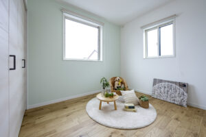 アイアン手すりの階段と吹抜けがある家（群馬県邑楽郡大泉町）