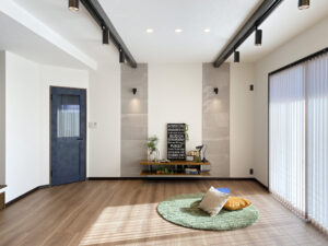 ロールスクリーンで仕切るタタミコーナーがある家（群馬県邑楽郡千代田町）