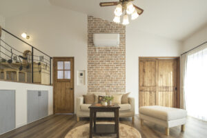 音符がかわいいアイアン手すりの平屋の家