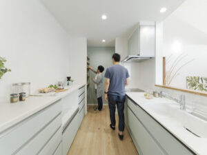 掘りごたつリビングの平屋のお家