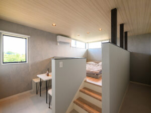 中二階にファミリーコーナーがある家