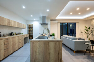 ランドリーのアイデア収納がある家（群馬県伊勢崎市）