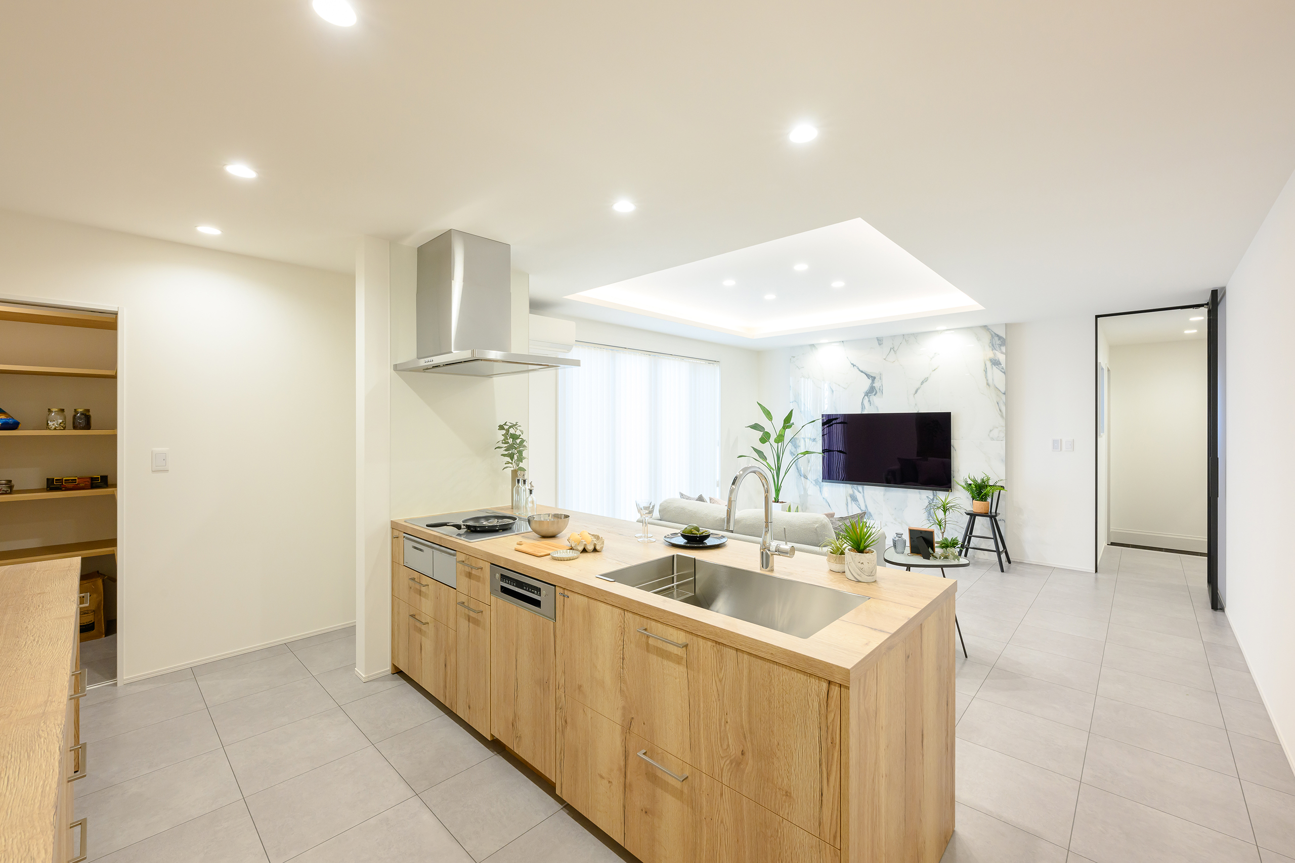 ランドリーのアイデア収納がある家（群馬県伊勢崎市）