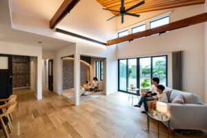 オープンタイプのガレージがある平屋（群馬県伊勢崎市）