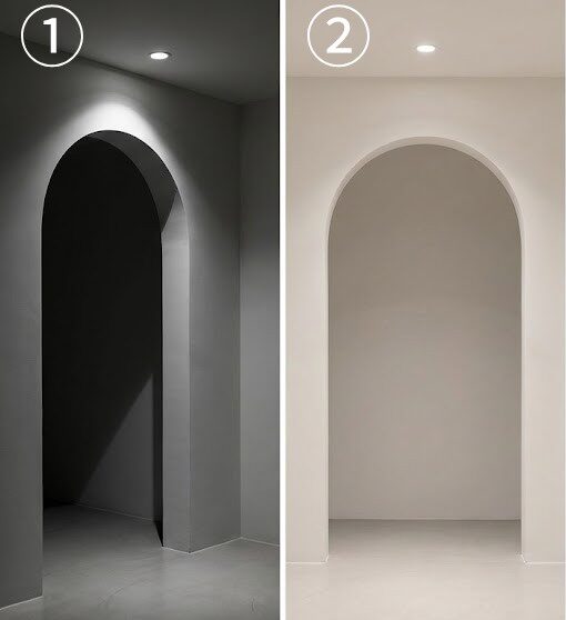 アーチ壁などのR垂れ壁の影響で生まれる影のイメージ|群馬県・栃木県・埼玉県|アイワホーム