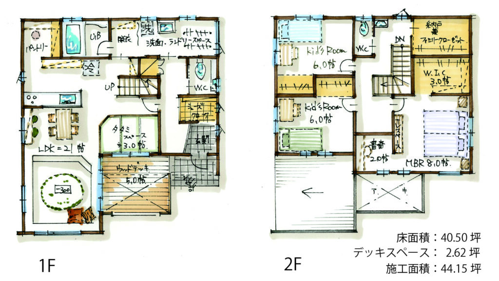8畳寝室＋3畳ウォークインクローゼットの間取り図