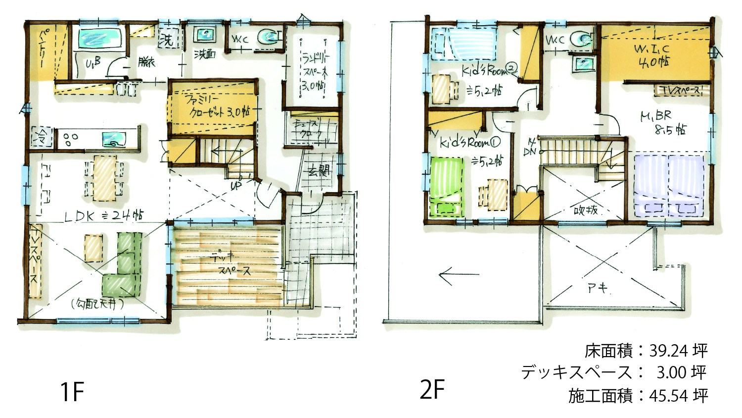 間取り|真ん中ファミクロでお片付け上手な家
