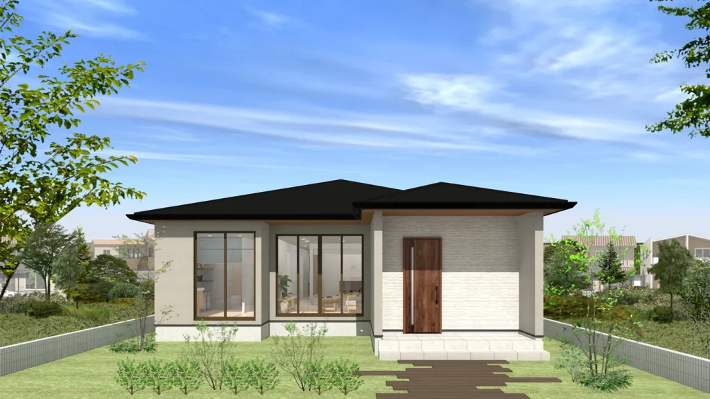 小上がり畳と家事ラク動線が魅力の、30坪平屋の住まい